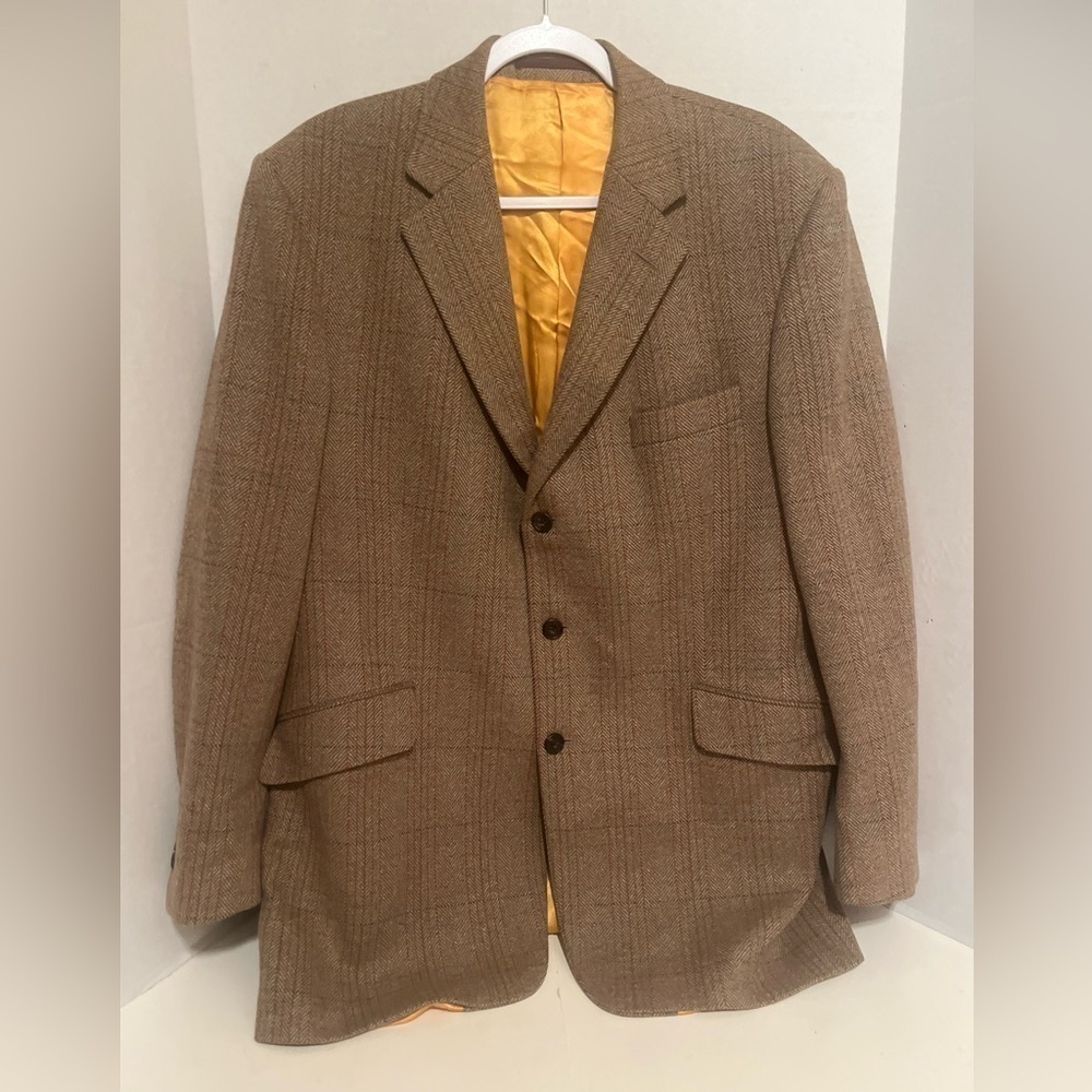 Bladen Blazer Size 44 R Jacket Check Supasax 100% Lambs Wool Tweed sports Coat.